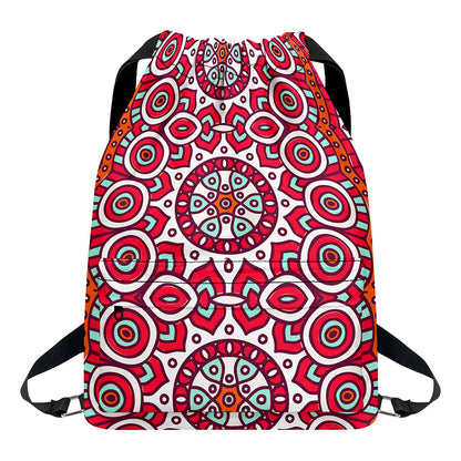Vintage Indian Mandala Print Drawstring Backpack