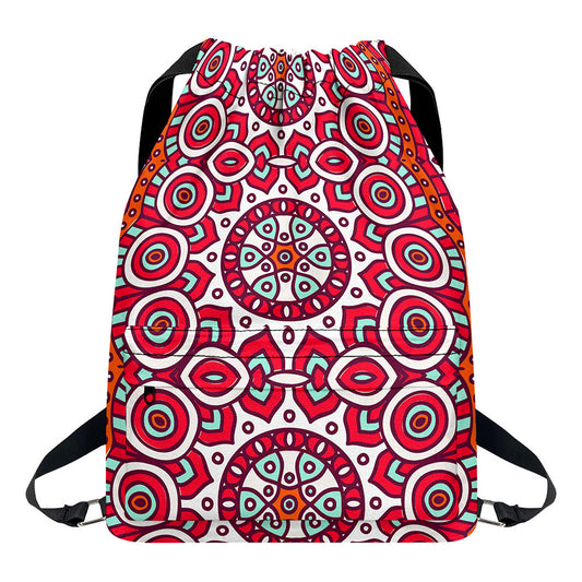 Vintage Indian Mandala Print Drawstring Backpack