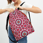 Vintage Indian Mandala Print Drawstring Backpack