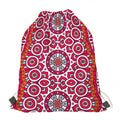 Vintage Indian Mandala Print Drawstring Bag