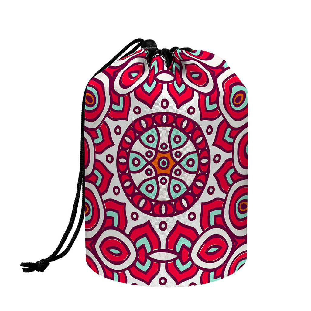 Vintage Indian Mandala Print Drawstring Makeup Bag
