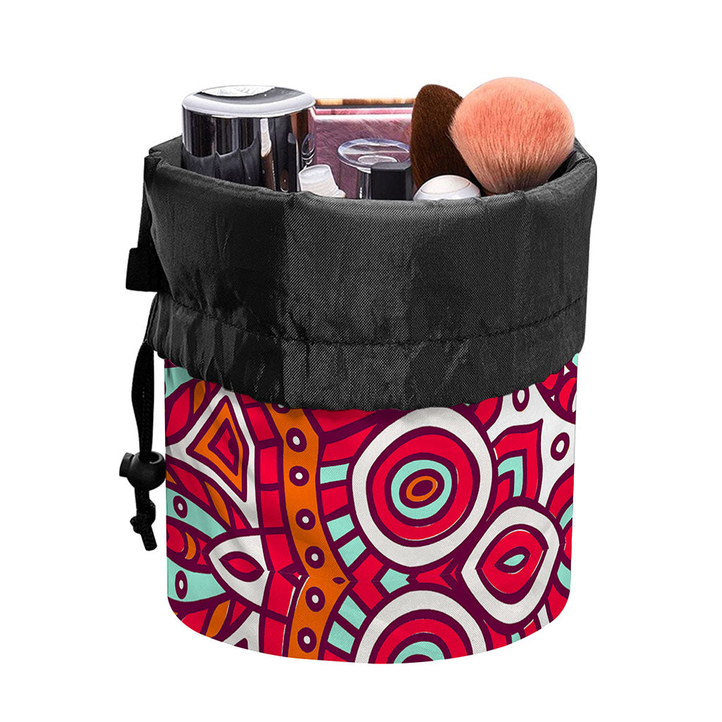 Vintage Indian Mandala Print Drawstring Makeup Bag