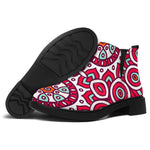 Vintage Indian Mandala Print Flat Ankle Boots