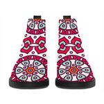 Vintage Indian Mandala Print Flat Ankle Boots