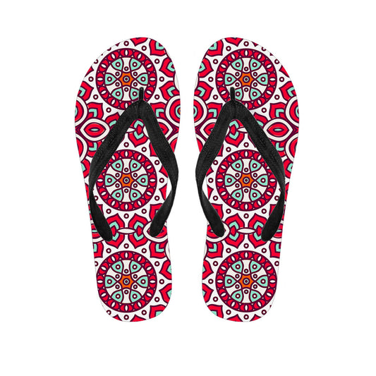 Vintage Indian Mandala Print Flip Flops