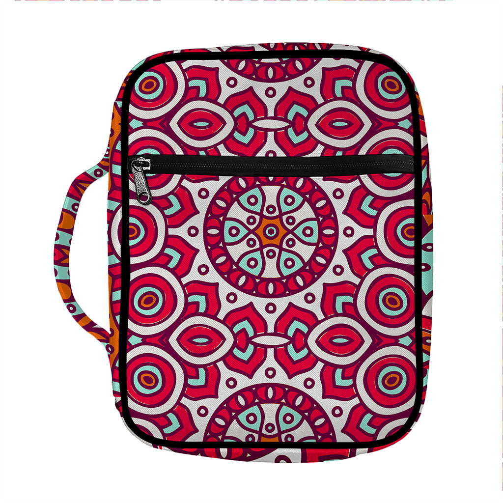 Vintage Indian Mandala Print Front Pocket Bible Bag