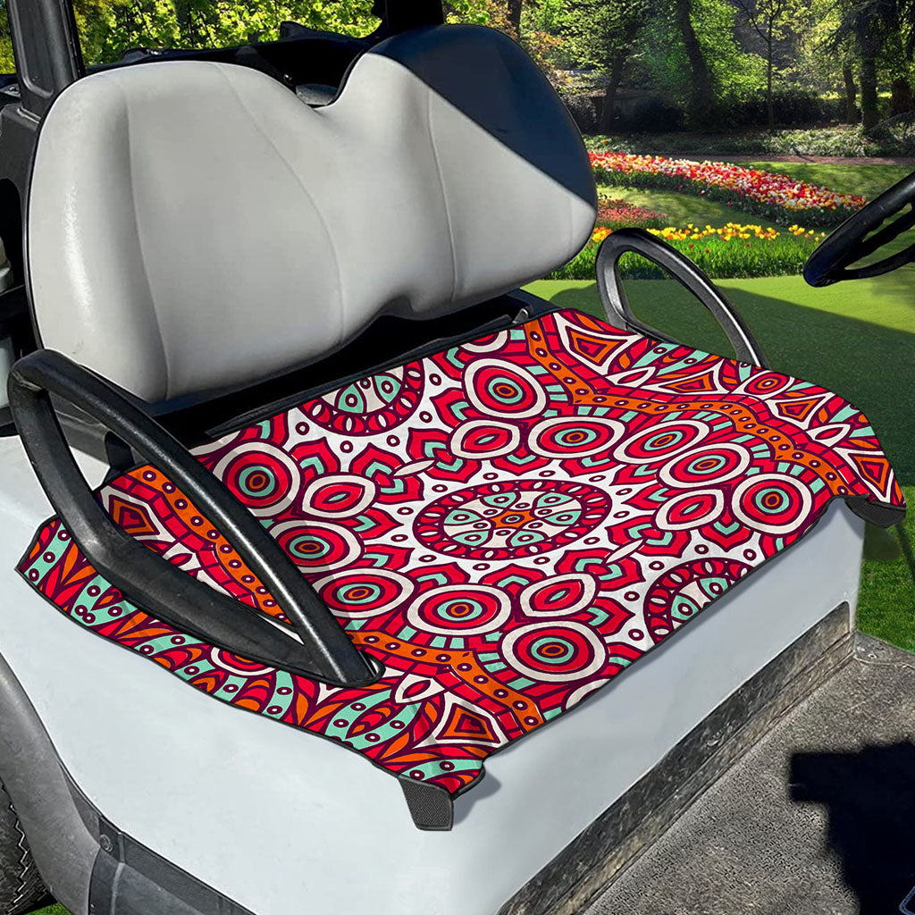 Vintage Indian Mandala Print Golf Cart Seat Cover