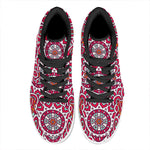 Vintage Indian Mandala Print High Top Leather Sneakers