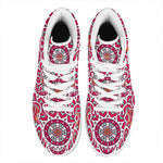 Vintage Indian Mandala Print High Top Leather Sneakers