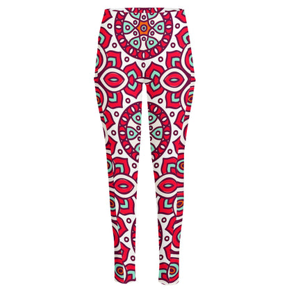Vintage Indian Mandala Print High-Waisted Pocket Leggings