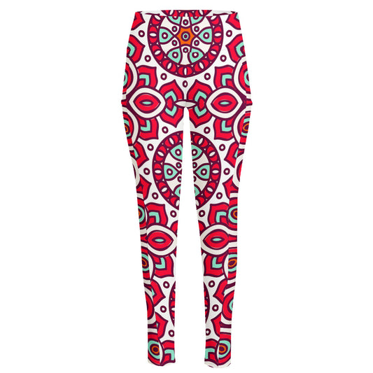 Vintage Indian Mandala Print High-Waisted Pocket Leggings