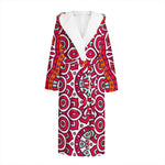 Vintage Indian Mandala Print Hooded Bathrobe
