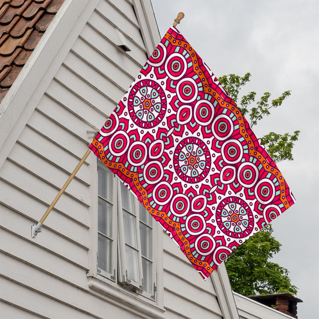 Vintage Indian Mandala Print House Flag