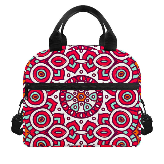 Vintage Indian Mandala Print Insulated Lunch Bag