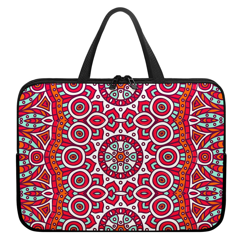 Vintage Indian Mandala Print Laptop Sleeve With Handle