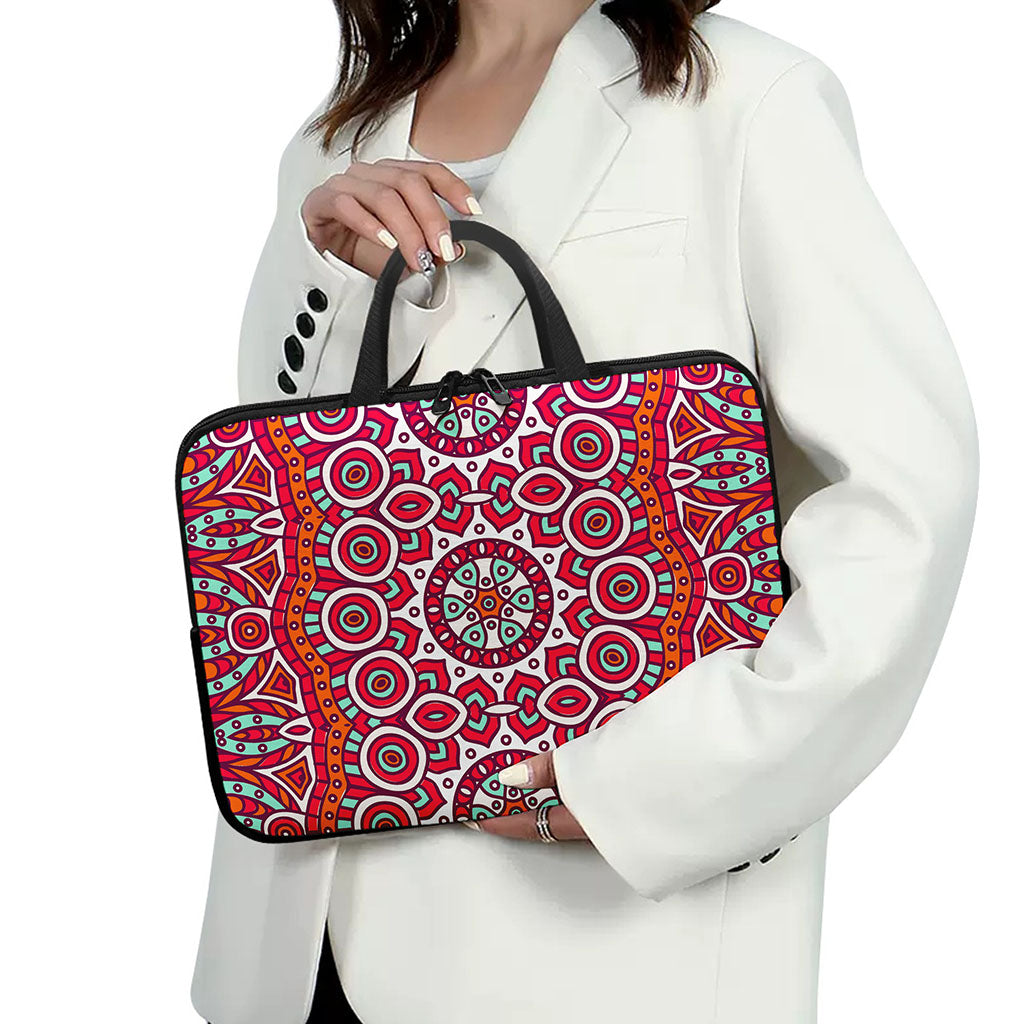 Vintage Indian Mandala Print Laptop Sleeve With Handle