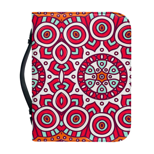Vintage Indian Mandala Print Leather Bible Cover