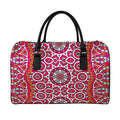 Vintage Indian Mandala Print Leather Duffel Bag