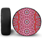 Vintage Indian Mandala Print Leather Spare Tire Cover
