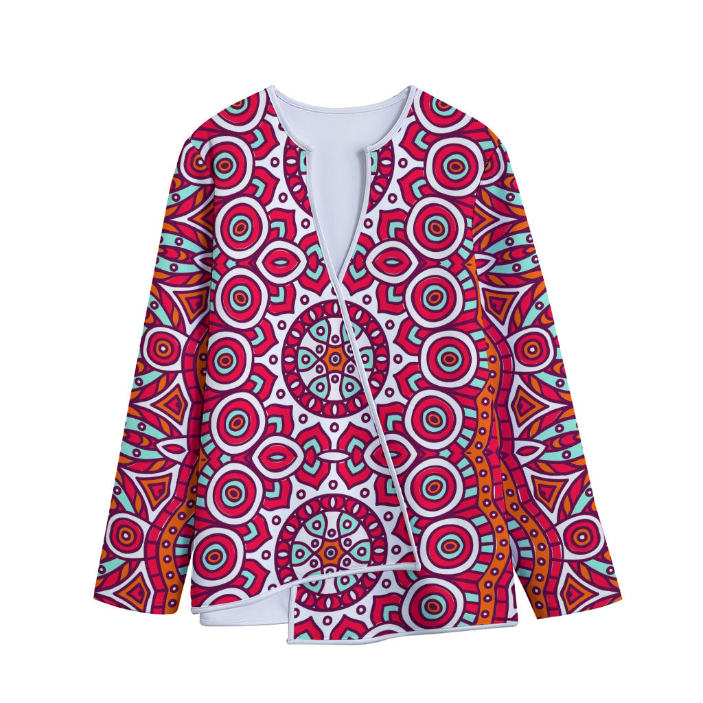 Vintage Indian Mandala Print Long Sleeve Short Coat