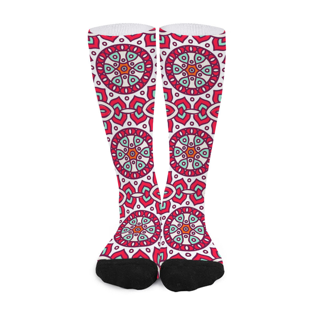 Vintage Indian Mandala Print Long Socks