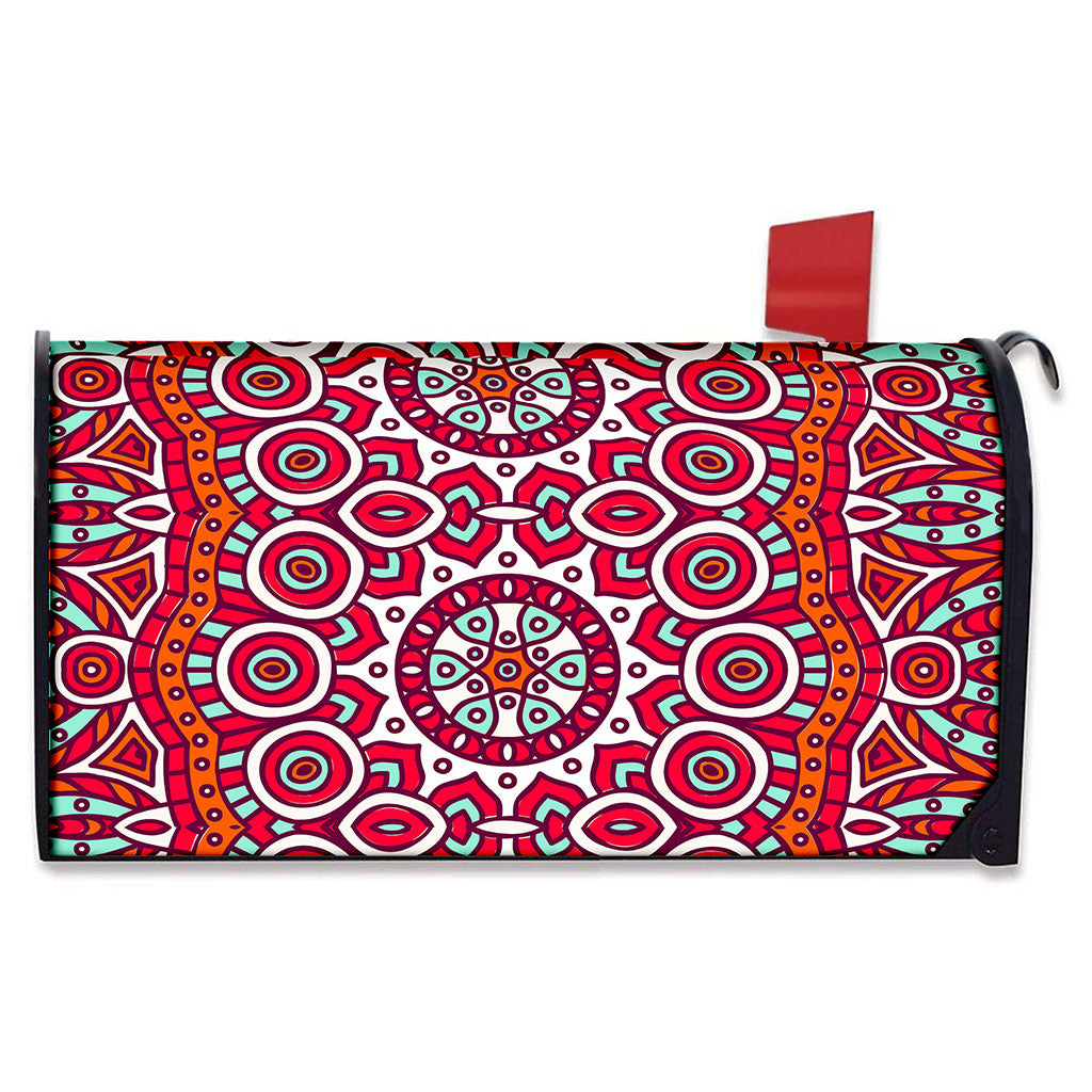 Vintage Indian Mandala Print Mailbox Cover