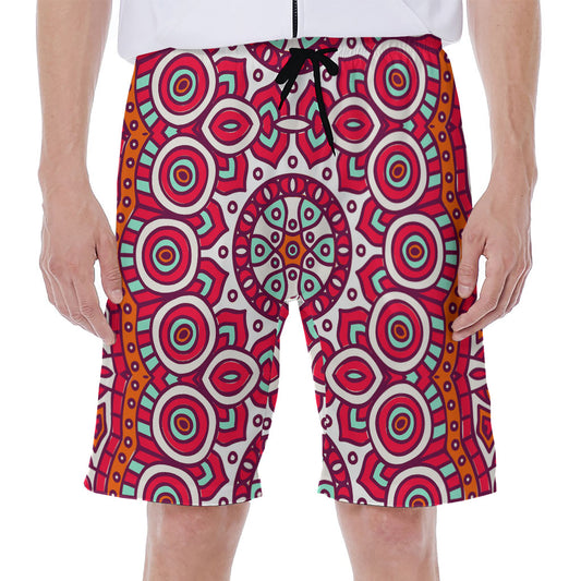 Vintage Indian Mandala Print Men's Beach Shorts