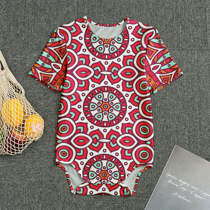 Vintage Indian Mandala Print Men's Bodysuit