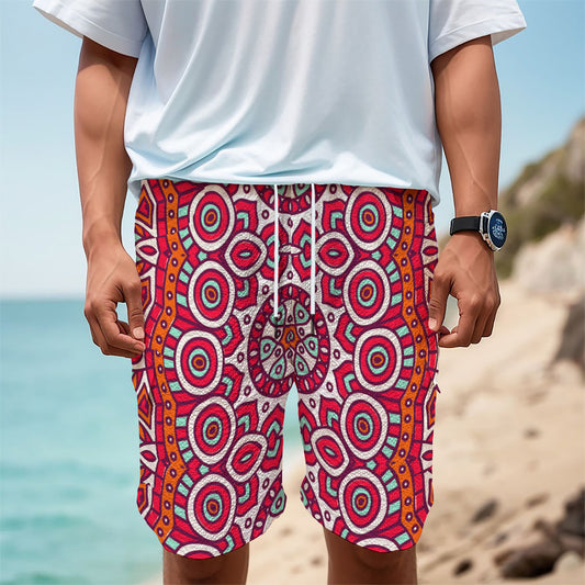 Vintage Indian Mandala Print Men's Cargo Shorts