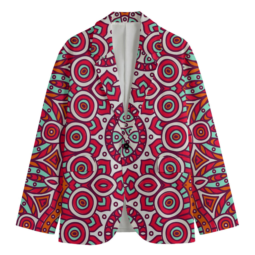 Vintage Indian Mandala Print Men's Cotton Blazer