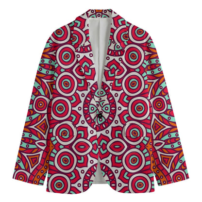 Vintage Indian Mandala Print Men's Cotton Blazer