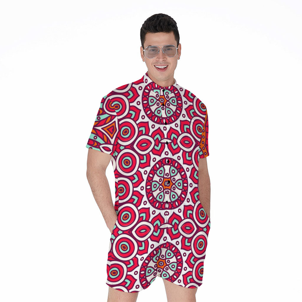 Vintage Indian Mandala Print Men's Rompers