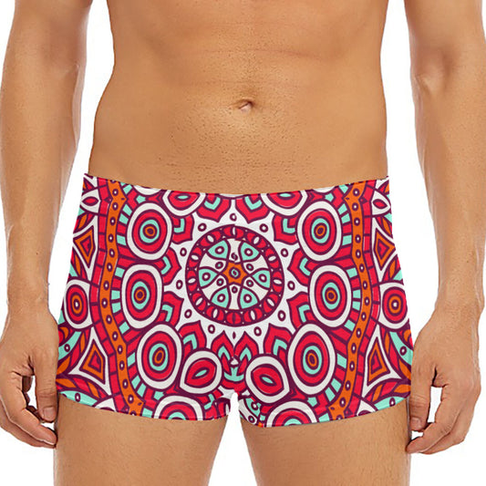 Vintage Indian Mandala Print Men's Short Boxer Briefs