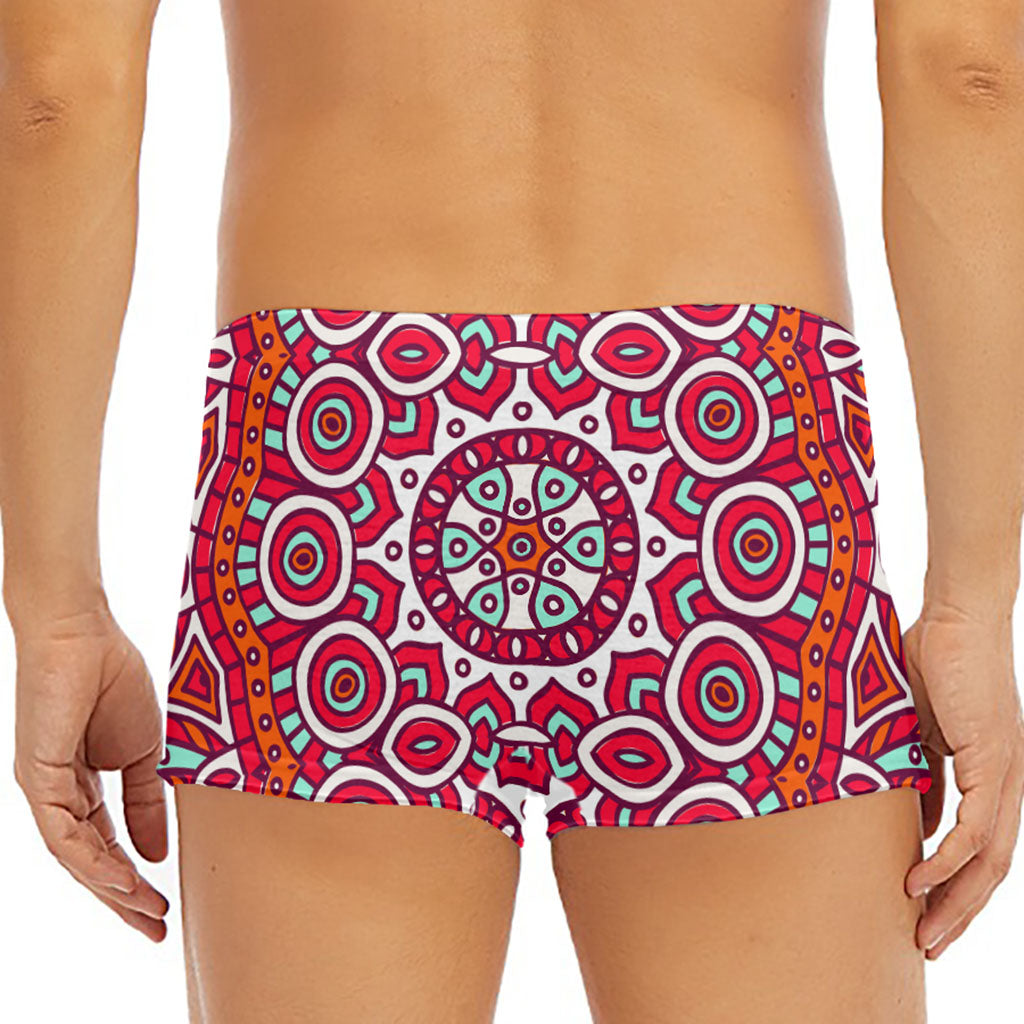 Vintage Indian Mandala Print Men's Short Boxer Briefs