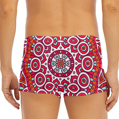 Vintage Indian Mandala Print Men's Short Boxer Briefs