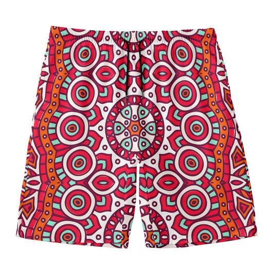 Vintage Indian Mandala Print Men's Swim Trunks