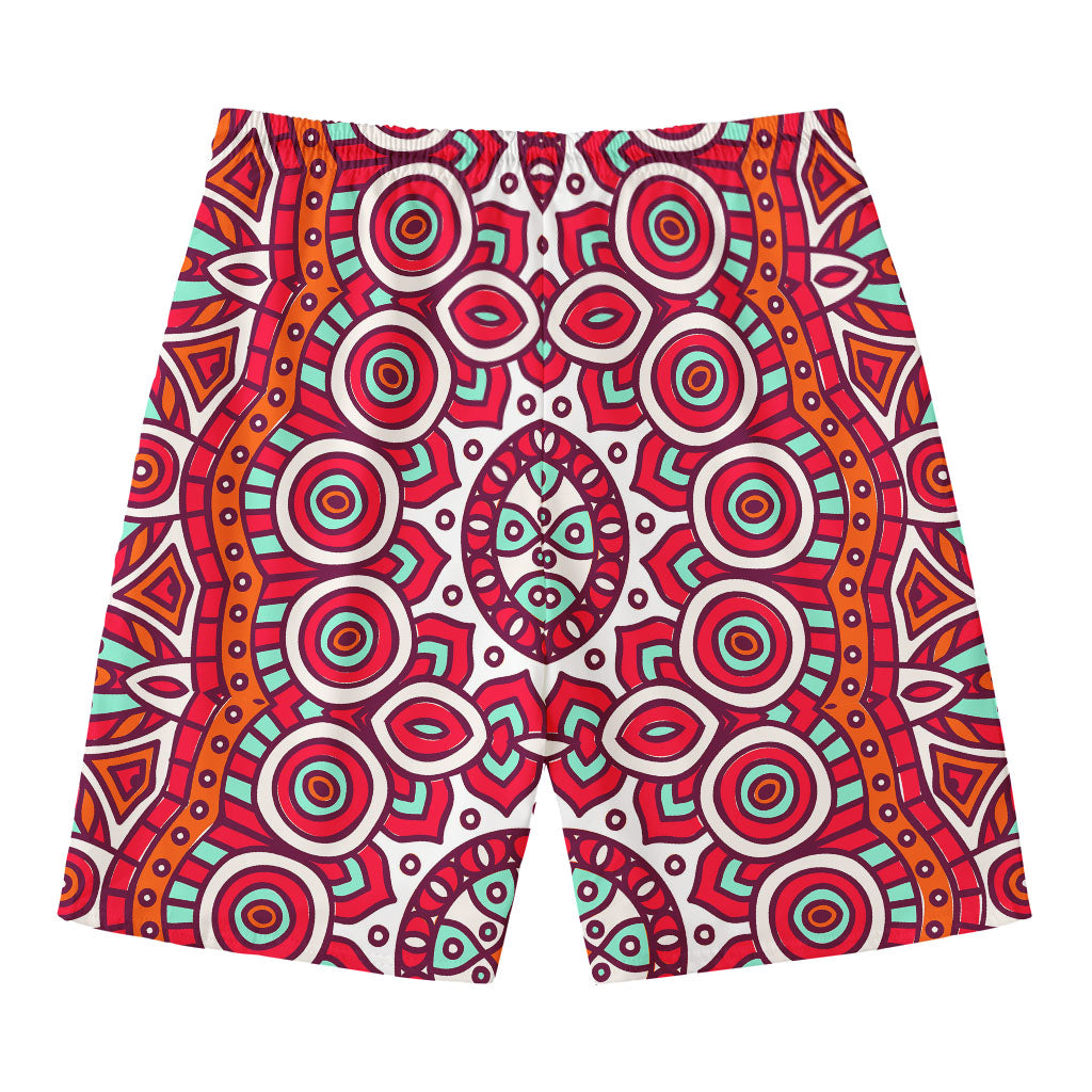 Vintage Indian Mandala Print Men's Swim Trunks