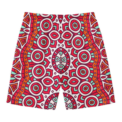 Vintage Indian Mandala Print Men's Swim Trunks