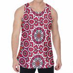Vintage Indian Mandala Print Men's Velvet Tank Top