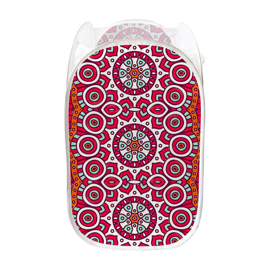 Vintage Indian Mandala Print Mesh Laundry Hamper