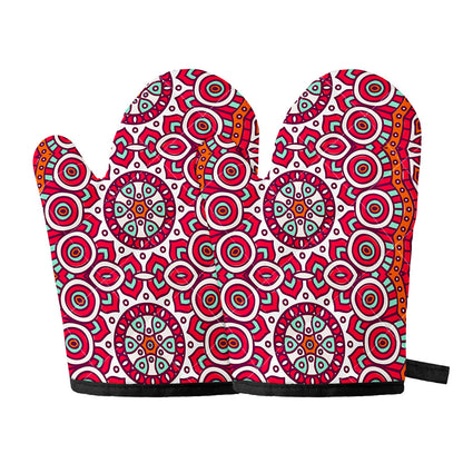 Vintage Indian Mandala Print Oven Mitts