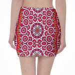 Vintage Indian Mandala Print Pencil Mini Skirt