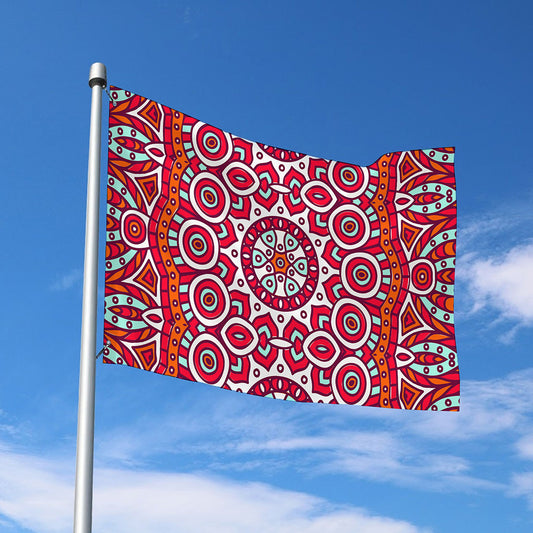 Vintage Indian Mandala Print Polyester Flag