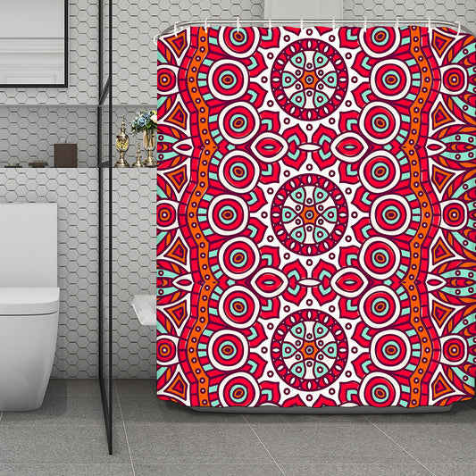 Vintage Indian Mandala Print Polyester Shower Curtain