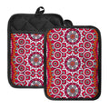 Vintage Indian Mandala Print Pot Holders With Pocket
