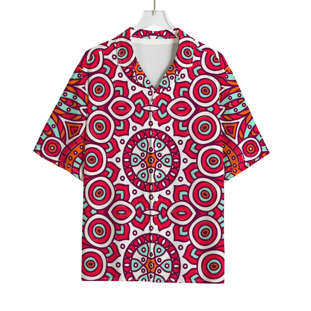 Vintage Indian Mandala Print Rayon Hawaiian Shirt