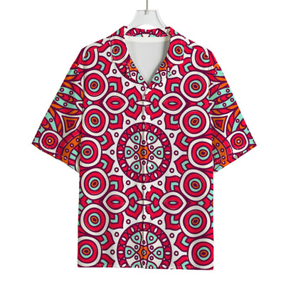 Vintage Indian Mandala Print Rayon Hawaiian Shirt