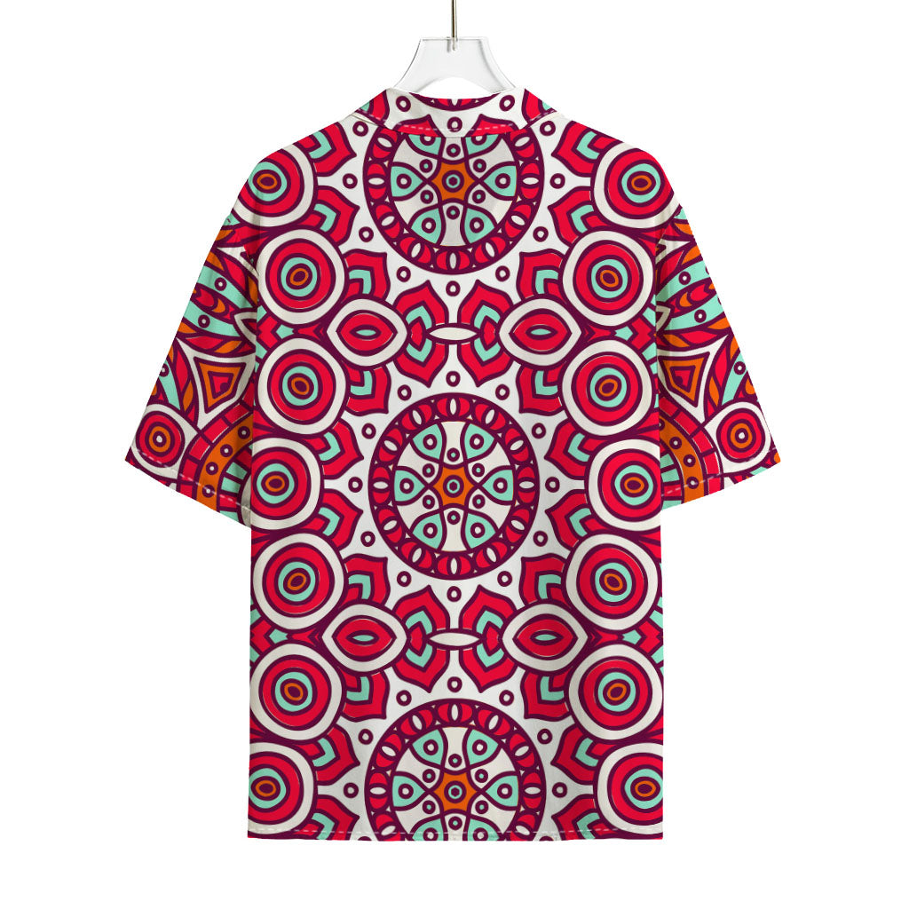 Vintage Indian Mandala Print Rayon Hawaiian Shirt