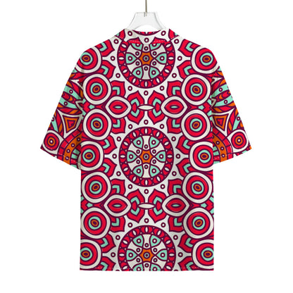 Vintage Indian Mandala Print Rayon Hawaiian Shirt