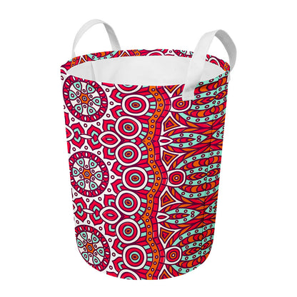 Vintage Indian Mandala Print Round Laundry Basket